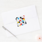 Minimale samenstelling Stijl Puzzle-kleur Vierkante Sticker (Envelop)