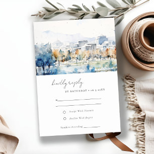 Minimale San Jose California Waterverf bruiloft RSVP Kaartje