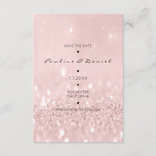 Minimale Save The Date Roze Roze Goud Glitter