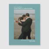 Minimale 'Save the Date' Verticale Foto Teal Magne (Voorkant)