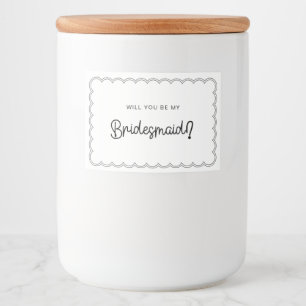 Minimale scalloped border bridesmaid candle voedselcontainer etiket