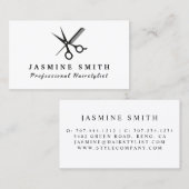 Minimale schaar en Comb Logo Haarstylist Visitekaartje (Voorkant / Achterkant)