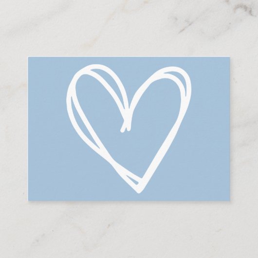 Minimale Schattigee Blauwe Harten Baby showers Lui Informatiekaartje (Achterkant)