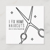 Minimale Schattigee Hair Stylist Scissor Star Vierkante Visitekaartje (Voorkant)