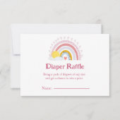 Minimale Schattigee regenboog zon roze Baby luier Kaart (Voorkant)