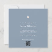 Minimale schemerblauwe foto QR CODE baby shower Kaart (Achterkant)