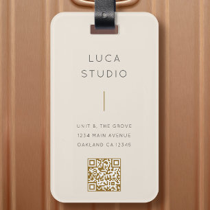 Minimale Schone Eenvoudige Moderne QR Code Goud en Bagagelabel
