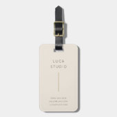 Minimale Schone Eenvoudige Moderne QR Code Goud en Bagagelabel (Voorkant verticaal)