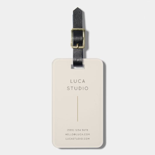 Minimale Schone Eenvoudige Moderne QR Code Goud en Bagagelabel (Voorkant verticaal)