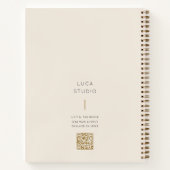 Minimale Schone Eenvoudige Moderne QR Code Goud en Notitieboek (Achterkant)