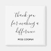 Minimale schoolmonogram leraar Dank u Magneet (Voorkant)