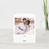 Minimale schrijfmachine | Drie foto's bruiloft Bedankkaart (Achterkant)