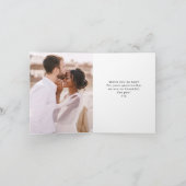 Minimale schrijfmachine | Drie foto's bruiloft Bedankkaart (Binnen)