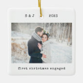 Minimale schrijfmachine | Eerste kerst Keramisch Ornament (Voorkant)