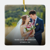 Minimale schrijfmachine | Foto van Merry en Marrie Keramisch Ornament (Voorkant)