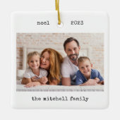 Minimale schrijfmachine | Twee foto's en eenvoudig Keramisch Ornament (Voorkant)