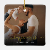 Minimale schrijfmachine | Twee foto's en eenvoudig Keramisch Ornament (Achterkant)