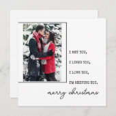 Minimale schrijfmachine | Vrolijk kerstfeest met f Feestdagenkaart (Voorkant / Achterkant)