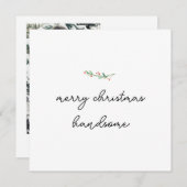 Minimale schrijfmachine | Vrolijk kerstfeest met f Feestdagenkaart (Voorkant / Achterkant)