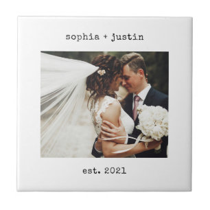 Minimale schrijfmachine   Weddenfoto en Jaar Tegeltje