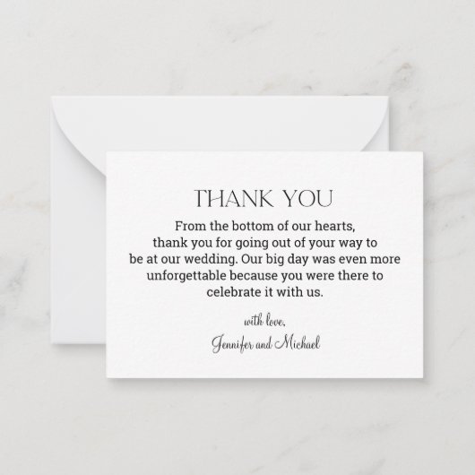 Minimale script bruiloft 3 foto's collage dank u notitiekaartje (Achterkant)