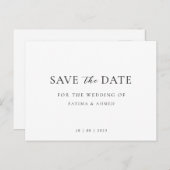 Minimale script bruiloft niet-foto opslaan van de  aankondigingskaart (Voorkant / Achterkant)