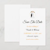 Minimale script bruiloft Save The Date kaart (Voorkant / Achterkant)