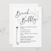 Minimale Script Brunch en Bubble-uitnodiging Kaart (Voorkant / Achterkant)