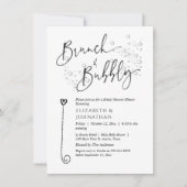 Minimale Script Brunch en Bubble-uitnodiging Kaart (Voorkant)
