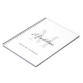 Minimale Script Calligraphy Black White Monogram Notitieboek (Linkerzijde)