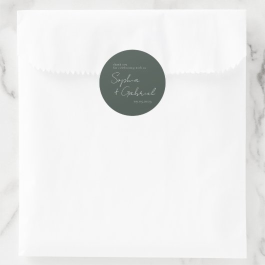 Minimale Script Classic Round Sticker (Tas)