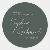 Minimale Script Classic Round Sticker (Voorkant)