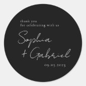 Minimale Script Classic Round Sticker (Voorkant)