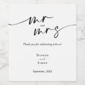 Minimale Script ELLE Wijn Etiket (Enkel label)