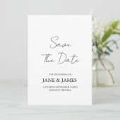 Minimale Script Foto Bewaar de Datum Save The Date (Staand voorkant)