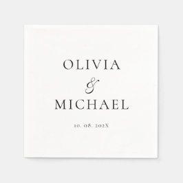 Minimale script minimalistische bruiloft servet