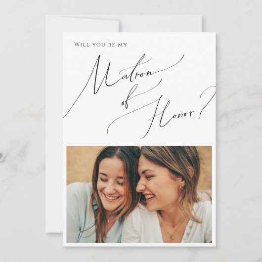 Minimale Script Photo Matron of Honor proposal Kaa Kaart (Voorkant)