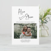 Minimale Script Signature Heart Photo White Kaart (Staand voorkant)