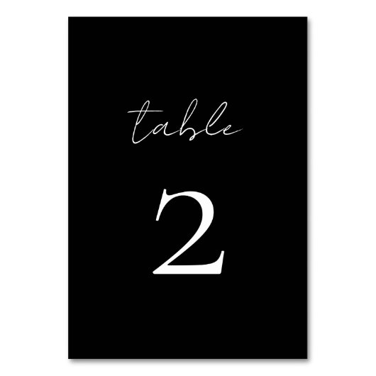 Minimale Script Table Number Kaart (Voorkant)