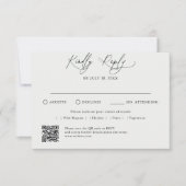 Minimale Script Traditionele QR Code RSVP (Voorkant)