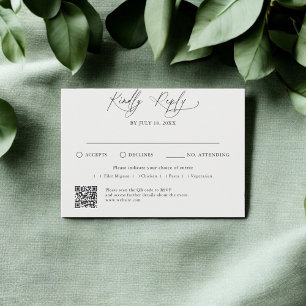 Minimale Script Traditionele QR Code RSVP Kaartje