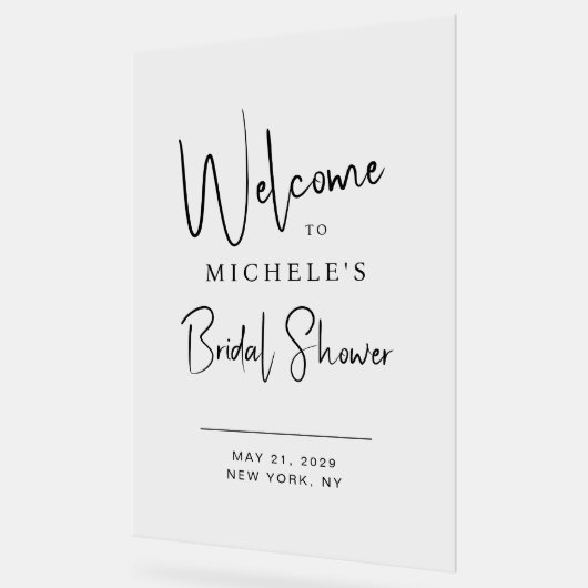 Minimale script typografie Bruiloft Welkom Acryl Bord (Hoek)