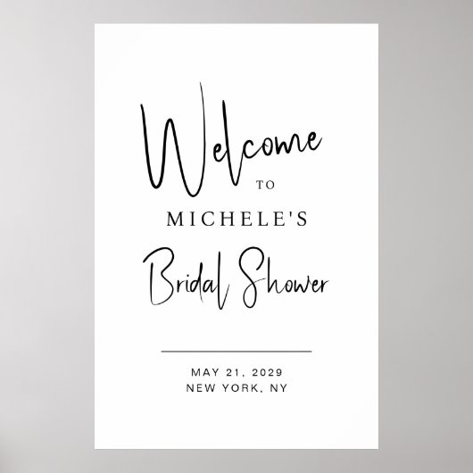 Minimale script typografie Bruiloft Welkom Poster (Voorkant)