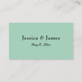 Minimale Script Typografie Lichtgroen Dank u Informatiekaartje (Achterkant)