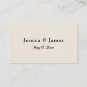 Minimale Script Typography Cream Dank u Informatiekaartje (Achterkant)