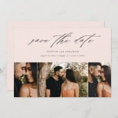 Minimale Script Wedding 3 Foto Save The Date (Voorkant / Achterkant)