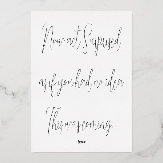 Minimale scriptbridesmaïde Gold Foil-kaart Folie Uitnodiging (Achterkant)