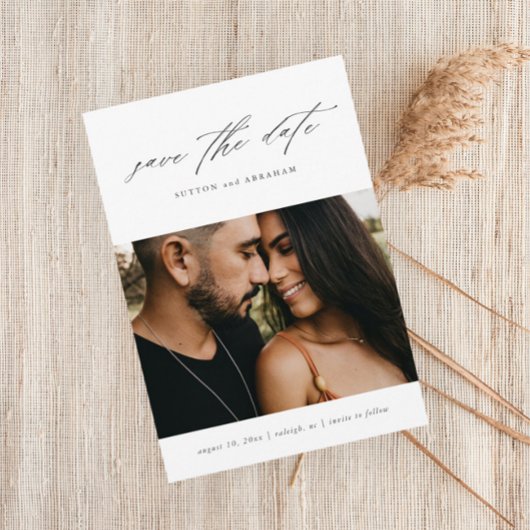 Minimale scriptfoto save the date