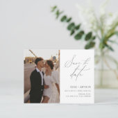 Minimale scriptfoto slaat de datum op briefkaart (Staand voorkant)