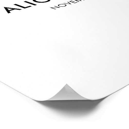Minimale scripthandtekening Welkomstbruiloft Poster (Hoek)